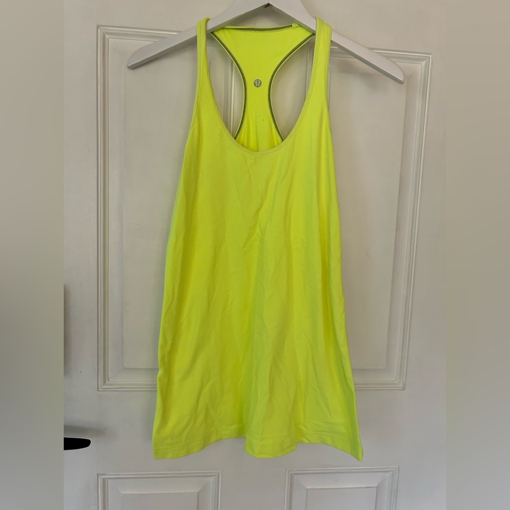 lululemon athletica Neon Yellow Racerback Tank Top